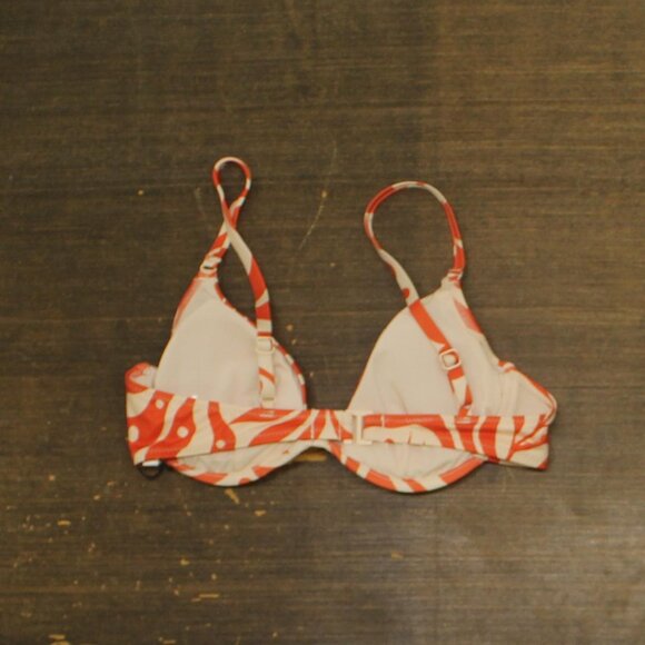 NWT Sanctuary Womens Underwire Bikini Swim Top SASL25320D White Sand / Orange M - Picture 4 of 6